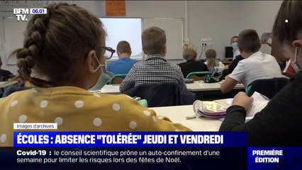 Covid-19: une "tolérance" sera appliquée pour les élèves absents jeudi et vendredi afin de "s'auto-confiner" avant les fêtes