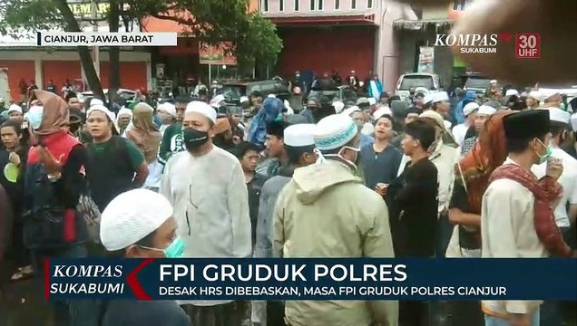 Desak HRS Dibebaskan, Masa FPI Gruduk Polres Cianjur