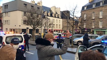 Rassemblement de policiers à Vannes