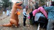 Homeowner Decorates Their House For Halloween and Gives Candies to Trick-or-Treaters