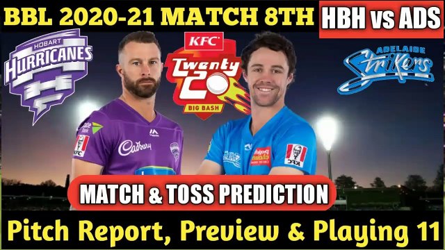 Hobart Hurricanes vs Adelaide Strikers 8th T20 highlights BBL 2020