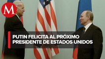 Putin felicita a Biden por su victoria en elección presidencial de EU