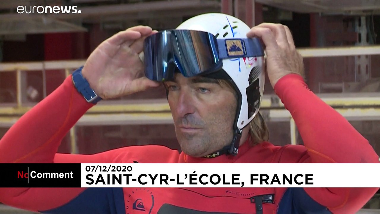 Windsurfer Antoine Albeau trains in wind tunnel to beat world speed record