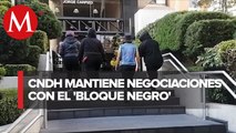 CNDH se reúne por cuarta vez con integrantes del Bloque Negro; no llegaron a acuerdo