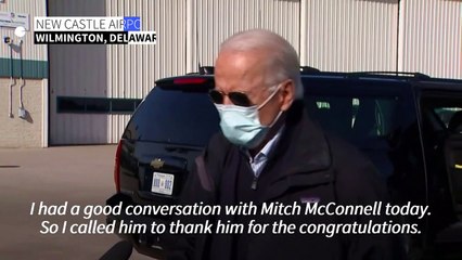 Biden heads to Georgia, says he had a 'good' conversation with McConnell