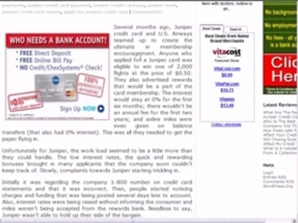 Juniper Credit Card Application