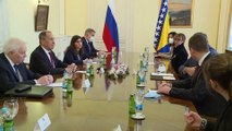 Plantón bosnio al jefe de la diplomacia rusa, Serguéi Lavrov