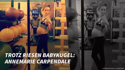 Trotz riesen Babykugel: Annemarie Carpendale trainiert fleißig im Fitnessstudio