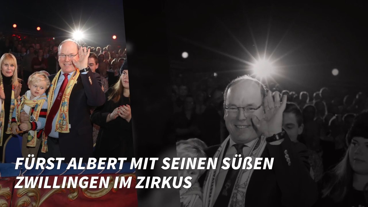 Fürst Albert mit seinen süßen Zwillingen im Zirkus