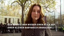 Babybauch-Alarm: Hier zeigt Kate ihre Mini-Kugel im roten Dress