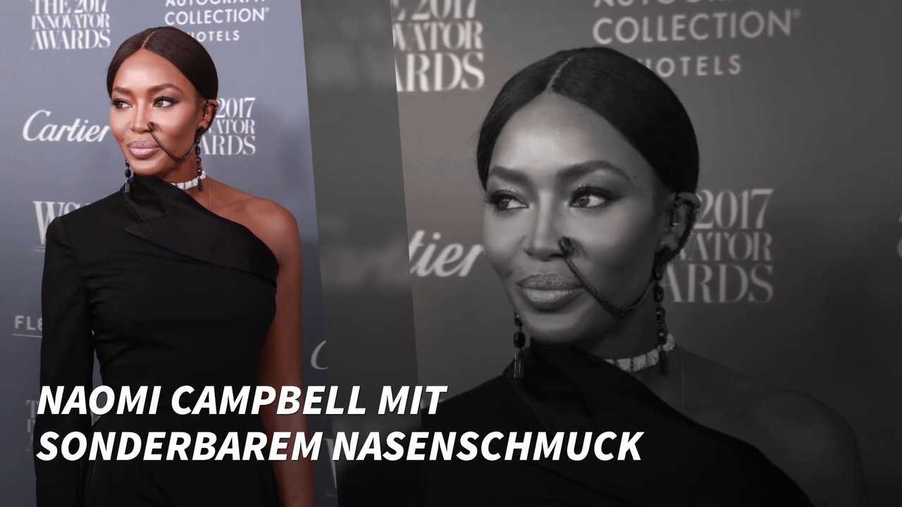 Naomi Campbell mit sonderbarem Nasenschmuck