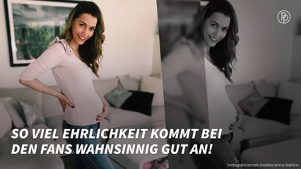 Mutiges Bild: Annett Möller zeigt ihren echten After-Babybauch