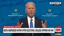 Watch Joe Biden's full address to the nation after Electoral College reaffirms his victory