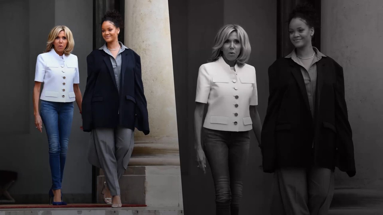 Was hat Rihanna da nur an? Fashion-Fauxpas beim Treffen mit Frankreichs First Lady