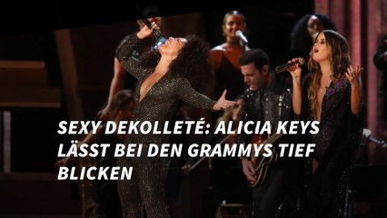 Grammy-Auftritt: Alicia Keys lässt tief blicken - sexy Dekolleté