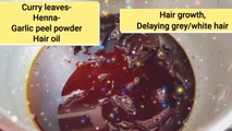DIY CURRY LEAVES&HENNA HAIR OIL WITH A KEY INGREDIENT__ DIY HAIR GROWTH & HAIR DARKENING OIL PART 1