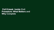 Full E-book  Inside Civil Procedure: What Matters and Why Complete