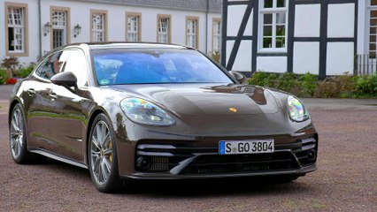 The new Porsche Panamera Turbo S Sport Turismo Design in Truffel Brown