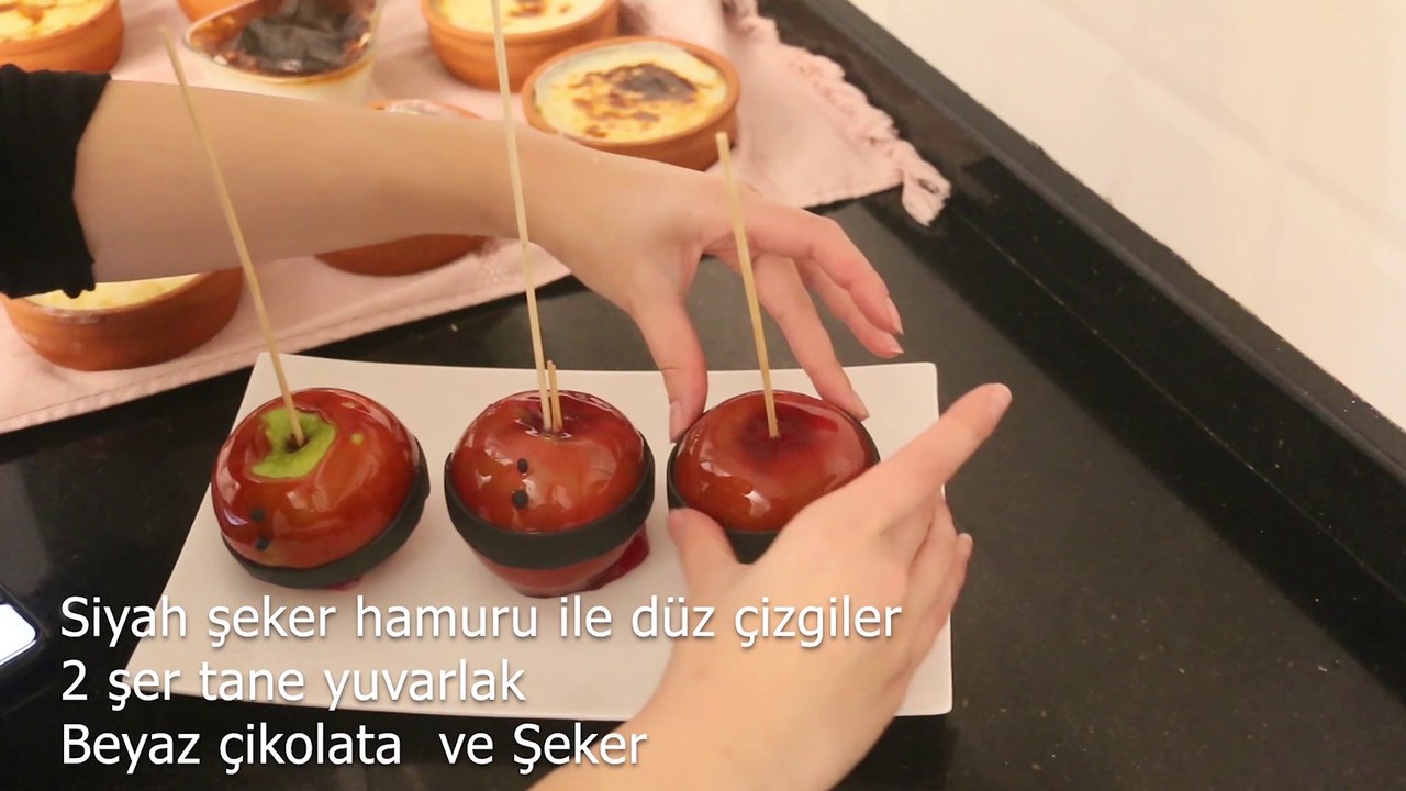Elma Şekeri Nasıl Yapılır ?  Yılbaşına Özel  Noel Baba Pantolon Desenli Elma Şekeri