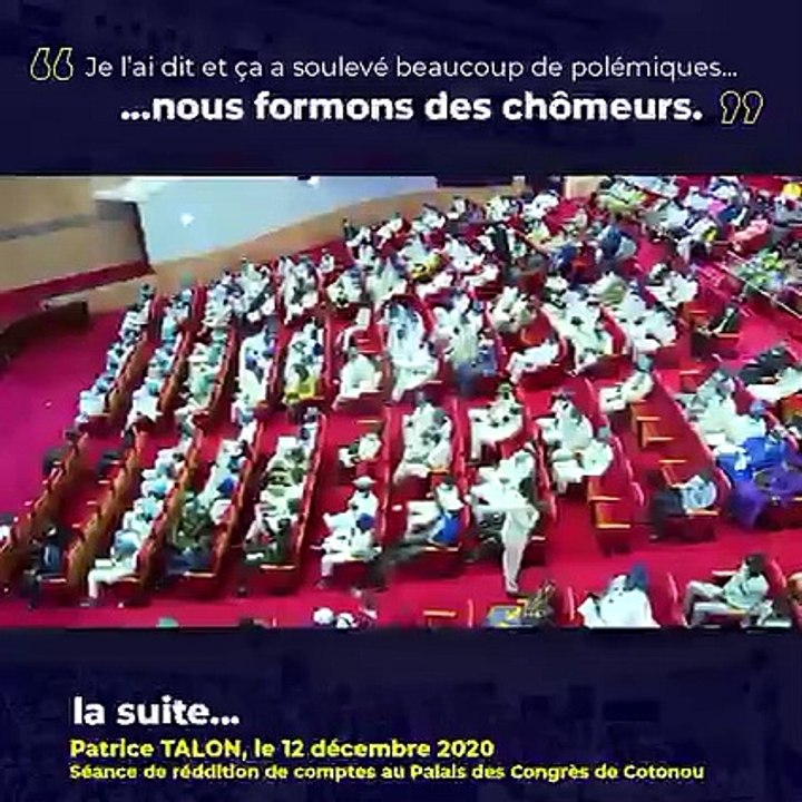 "Nous formons des chômeurs", déclare SEM Patrice Talon, président du Bénin