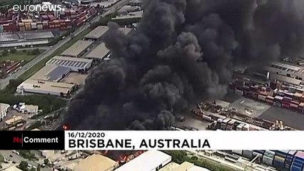 Recycling plant engulfed by large fire in Brisbane