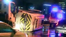 Servis minibüsü devrildi | Video