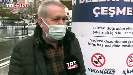 Tekirdağ'da virüse karşı dezenfektan çeşmeleri kuruldu