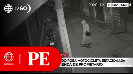 Ladrón roba motocicleta estacionada en frontis de casa de propietario | Primera Edición