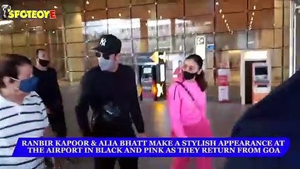 Ranbir Kapoor and Alia Bhatt make a stylish appearance at the Airport as they return from Goa
