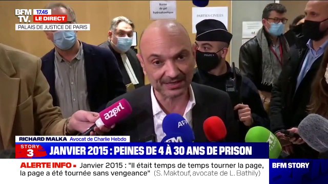 Procès Charlie: pour Richard Malka, il y a des peines lourdes, très lourdes, one ne peut jamais s'en réjouir mais parfois c'est nécessaire