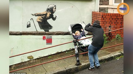 Une œuvre de Banksy apparait sur sa façade du jour au lendemain !