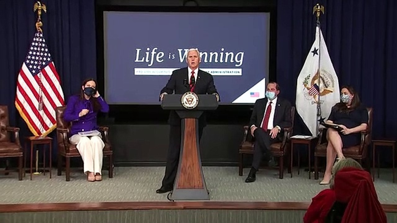 Vice President Mike Pence delivers remarks at a "Life Is Winning" event