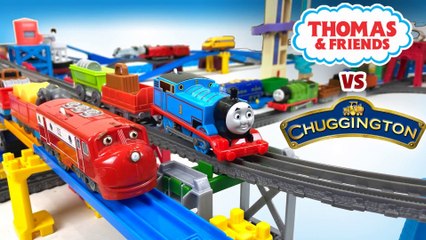 THOMAS & FRIENDS vs CHUGGINGTON on Trackmaster VS Plarail Train Tracks