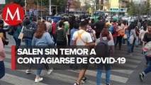 Pese a covid-19, capitalinos abarrotan inmediaciones de Metro Pino Suárez