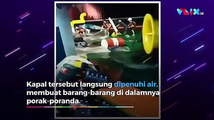 Kapal Nyaris Terbalik Digulung Ombak, ABK Sholawat Pasrah