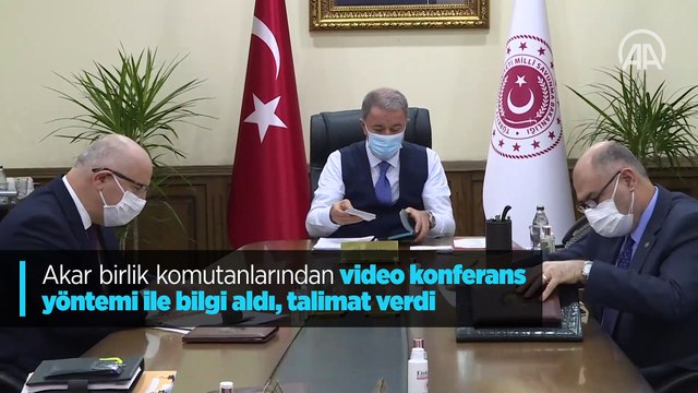 Akar birlik komutanlarından video konferans yöntemi ile bilgi aldı, talimat verdi