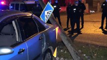 Oto yıkamacı izinsiz aldığı müşterisinin arabasıyla polisten kaçarken kaza yaptı