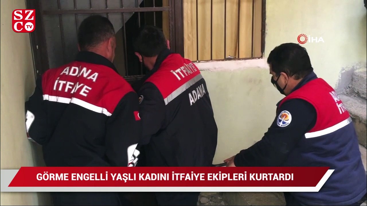 Oğlunun kapıyı üzerine kilitleyip gittiği yaşlı kadını itfaiye kurtardı
