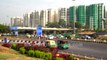 High-rise buildings, non-top traffic at Ring Road, Delhi _ NDMC maintenance work underway