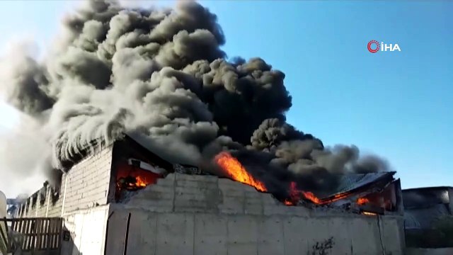 Adana’da fidan serasında yangın... Alev alev yanan seradan yükselen siyah dumanlar gökyüzünü kapladı