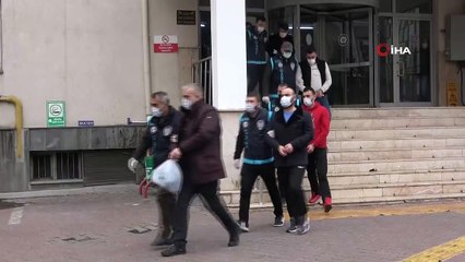 Suç örgütü operasyonunda gözaltına alınan zanlılar adliyeye sevk edildi