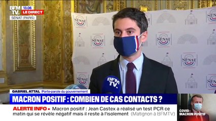 Gabriel Attal: "Tard hier soir, le Président a commencé à ressentir des symptômes" du Covid-19