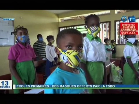RTG / COVID-19 - visite des établissements primaires par le Ministre de l’éducation et la vice-présidente de la fondation Silvia Bongo