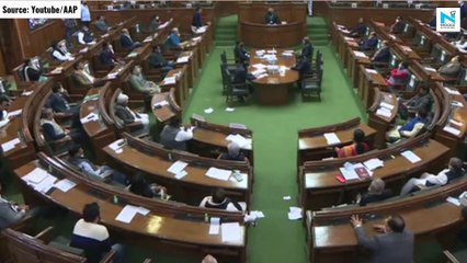 Delhi CM Arvind Kejriwal tears copies of farm laws