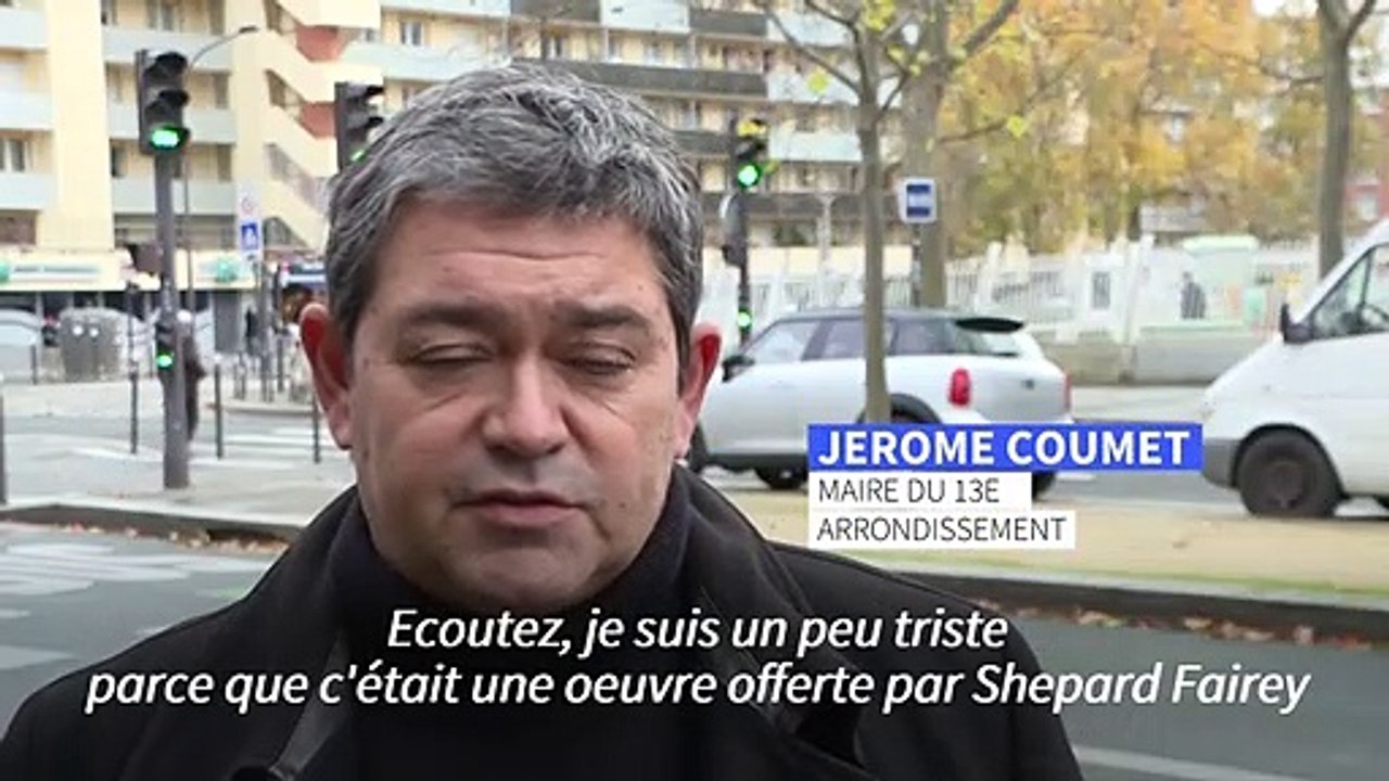 "Marianne pleure": à Paris, une fresque d'Obey détournée