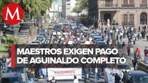 Maestros protestan en Explanada de los Héroes