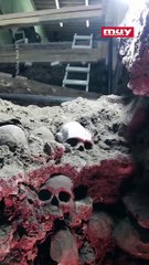 Así es el tzompantli descubierto en el Templo Mayor de la Ciudad de México