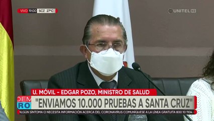 Envían 10 mil pruebas PCR a Santa Cruz para aumentar la detección de coronavirus