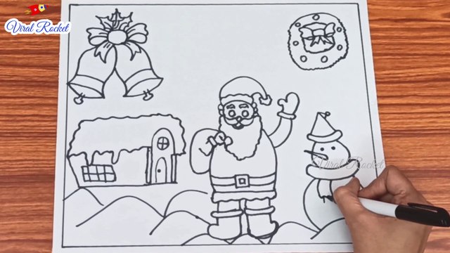 Santa Claus Drawing | How to Draw a Santa Claus easily | Art Breeze # 53 | Learn Drawing and Colouring | Christmas drawing