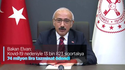 Bakan Elvan: Kovid-19 nedeniyle 13 bin 823 sigortalıya 74 milyon lira tazminat ödendi